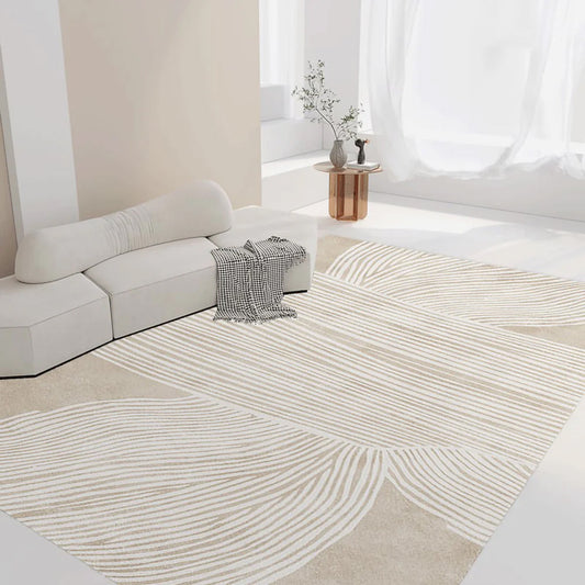 BAOBAB tapis beige avec motif racines blanches - Mon Beau Tapis